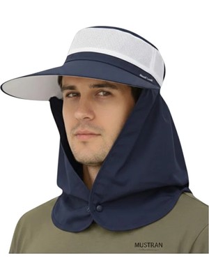 Mustran Güneş Korumalı Kadın Güneş Şapkası Geniş Siperli Ense Koruyuculu Yazlık Fileli Unisex