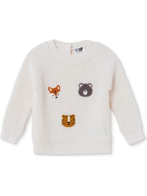 Hellobaby Erkek Bebek Kazak Hayvan Baskılı Bisiklet Yaka Long Sleeve