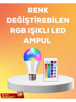 Mey Ithalat® Rgb Uzaktan Kumandalı LED Ampul 16 Renk A Kalite 2025 Model Orijinal