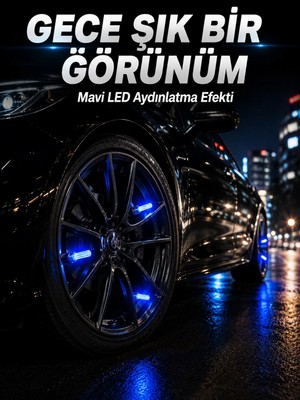 Genel Tedarik Araç Sibop Işığı 4'lü Set Otomatik Yanan LED Lastik Aksesuarı