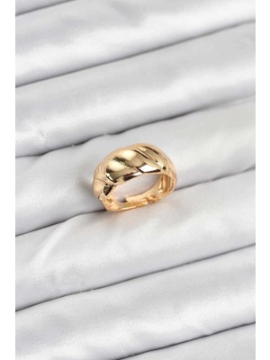 Mey İthalat Mey Ithalat® Gold Renk Bombeli Sarmal Yüzük