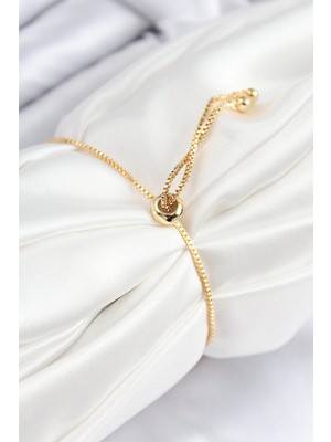 Mey İthalat Mey Ithalat® Pirinç Zirkon Taşlı Daire Model Gold Renk Asansörlü Kadın Bileklik