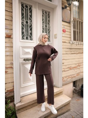 Bwest Taşlı Ikili Takım - Kahverengi