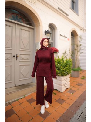 Bwest Taşlı Ikili Takım - Bordo