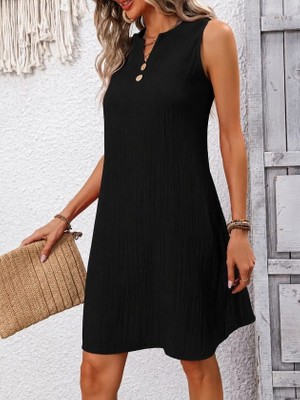 Sidelya Concept Kadın Askılı Krinkıl Kumaş Mini Boy Elbise