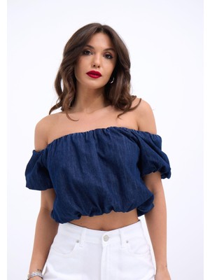 De'charme 7341 Crop-Mavi