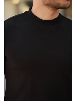 De'charme Erkek Ince Çizgi Dokulu Kısa Kollu T-Shirt