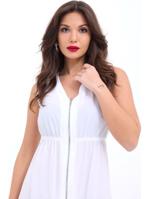 De'charme 6510 Elbise-Beyaz