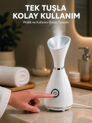 Genel Tedarik Yüz Buhar Cihazı 80 ml Su Hazneli Nano Iyonik