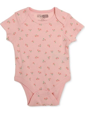 TeknoKapsül Ebebek Hello Baby Hellobaby Kız Bebek Body Çıtçıtlı Zarf Yaka Kısa Kol