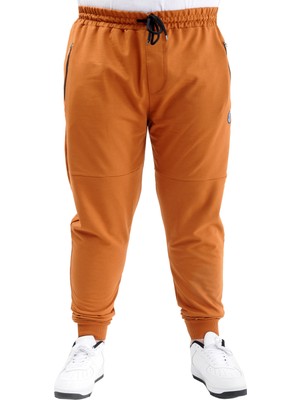 ModeXL Mode Xl Büyük Beden Eşofman Altı Dar Paça Zippered 22501 Tarçın