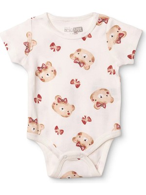 TeknoKapsül Ebebek Hello Baby Hellobaby Kız Bebek Body Çıtçıtlı Çıtçıtlı Yaka Kısa Kol