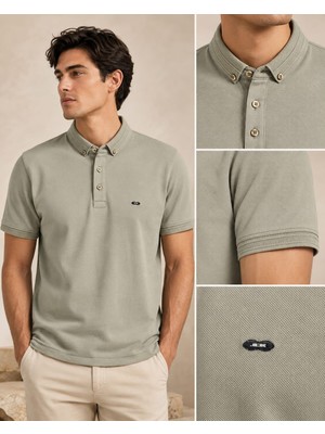 Jeuss Polo Yaka Garnili Oxford Tişört