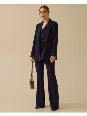 Seçil 10017 Kruvaze Yaka Önden Düğmeli Cep Görünümlü Şık Blazer Ceket #03-25#