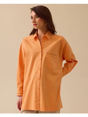 Seçil 1009 Önden Düğmeli Oversize Sırtı Nakış Detaylı Günlük Şık Spor Gömlek 10002511511009 #06-25#