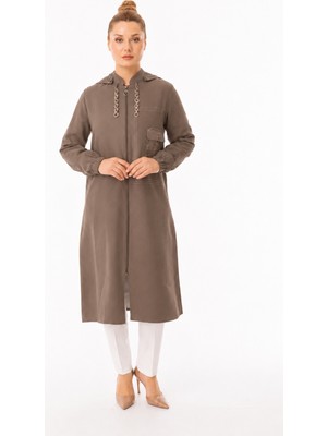 Zerenay Moda 5561 Öndenn Fermuarlı Çift Cepli  Mario Keten Kap#26#