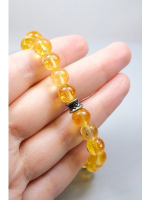 Healcrystal Güneşin Altın Işıltısı, Bolluk ve Yaşama Sevinci: Küre Kesim Sitrin Doğal Taş Bileklik
