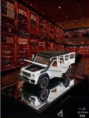 Oyuncak Sahili G65 Jip Diecast Metal 1.24 Koleksiyon Model 21X9CM Metalıc Beyaz G 63 Araba 6 Kapı Açılır Işık Ses Far Stop Yanar