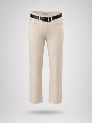 Ymr Moda Kemerli Kesik Paça Jeans