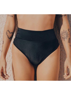 Rapapa Aykidsclup Regl Dönemine Özel Konforlu Pedkini Mayo Altı Süper Emici Yüksek Bel Bikini Altı Siyah Regl Mayosu 1955