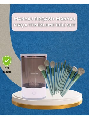 Genel Tedarik 13 Parça Makyaj Fırça Seti + Otomatik Fırça Temizleyici