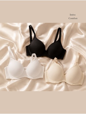 Intive Lingerie Orkide Balenli Desteksiz Desenli Askılı Basic Kaplı Kutulu Sütyen (B-C-D Cup Seçenekli)