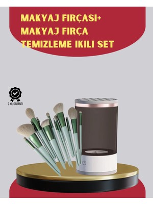 Genel Tedarik Profesyonel 13’lü Makyaj Fırçası + USB Fırça Temizleyici Ikili Set