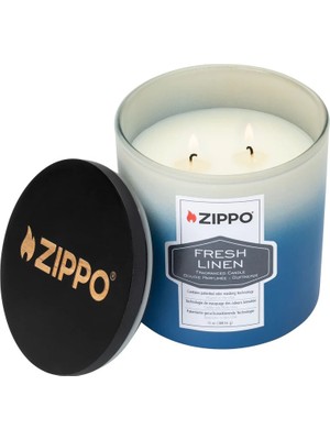 Zippo Kokulu Mum – Taze Çamaşır Kokusu – Çift Fitilli Cam Içinde Şık Mum – 368 G – 55 Saat Yanma Süresi – Koku Nötralize – Abd'de Üretilmiştir