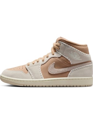 Nike Air Jordan 1 Mid Se Bej Limited Kadın Basketbol Ayakkabısı
