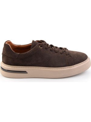 Bambi Kahve Hakiki Deri Erkek Sneaker E01396200701