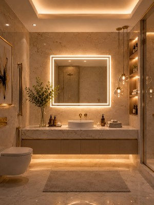 Eagle Mirror "endless3" Dokunmatik Sensörlü Ledli Dekoratif Banyo Aynası "kumlamalı Trafolu Dokunmatik