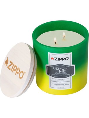 Zippo Kokulu Mum – Limon & Misket Limonu – Cam Içinde Çift Fitilli Şık Mum – 368 G – 55 Saat Yanma Süresi – Koku Nötralize Edici Koku – Abd'de Üretilmiştir