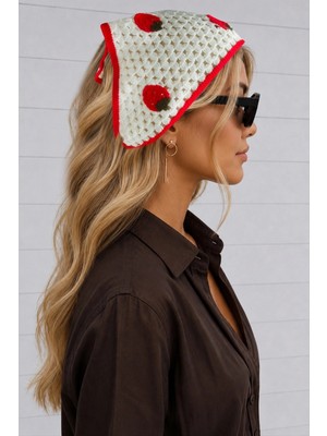 Eco Lounge Çilek Örme Bohem Bandana