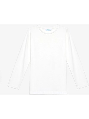 Penti Unisex Bisiklet Yaka Organik Beyaz Tişört