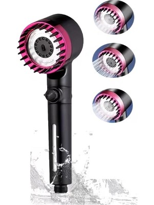 Eco Lounge Pembe 3 Modlu Filtreli Duş Başlığı