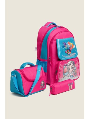 Kinderos Boncuklu Süslü 3lü Okul Çantası Seti - 26O 7260