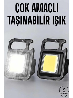 Sibelora Home Anahtarlık Çok Amaçlı Mıknatıslı Taşınabilir Işık LED Şarjlı