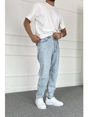 Alışveriş Sokağı Buz Mavisi Dar Paça Boyfriend Jean - Kot Pantolon