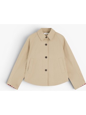 Tommy Hilfiger Cotton Short Jacket Kadın Bej Mont - WW0WW49844
