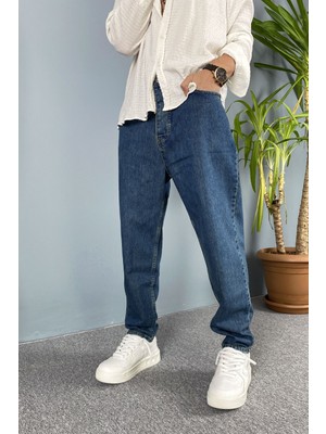 Alışveriş Sokağı Mavi Boyfriend Baggy Fit Jean Kot Pantolon