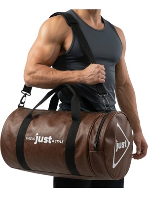 Just Nutrition Just Leather Sport Fitness Bag Siyah Spor Çantası Omuz Askılı Büyük Boy