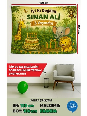 İsg Tabelam 150X100CM/YATAY/ORMAN Temalı Doğum Günü Afişi