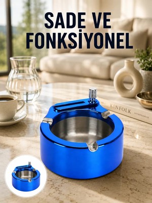 MidasTech Çakmaklı Küllük Paslanmaz Çelik Şık Masa Aksesuarı Yeni Nesil Midiastech
