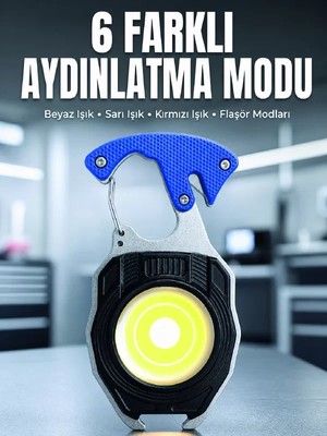 MidasTech Araç Kamp Outdoor ve Tamir Işleri Için Çok Amaçlı Cob LED Şarjlı Kurtarma ve Çalışma Fe