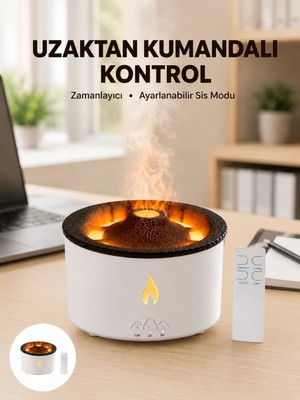 Genel Tedarik Alev Efektli Buhar Makinesi – Aromaterapi, Nemlendirme ve Işık Modlu Tasarım Yeni Nesil