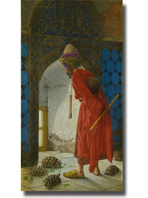 Rosaart Osman Hamdi Bey Kaplumbağa Terbiyecisi 50X100 cm 250 Gsm Çerçevesiz Poster