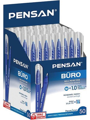 Pensan 2270 Büro Tükenmez Kalem 1mm Mavi 25"li Paket