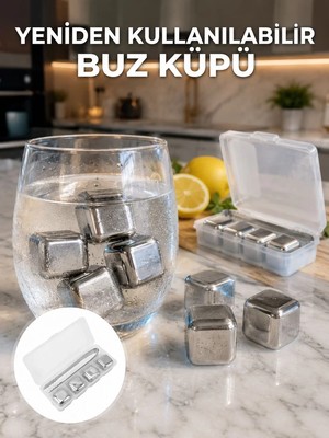 Teknoparkx Hızlı Soğutma Özellikli Paslanmaz Metal Buz Küpü Takımı Yeni Nesil