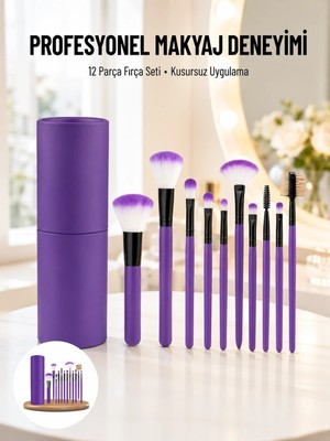 Genel Tedarik 12 Parça Makyaj Fırçası Yumuşak Kıllı Profesyonel Fırça Seti Yüksek Kaliteli Pürüzsüz