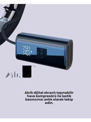 Negok LED Fenerli ve Sos Işıklı Çok Fonksiyonlu Hava Kompresörü Yeni Nesil